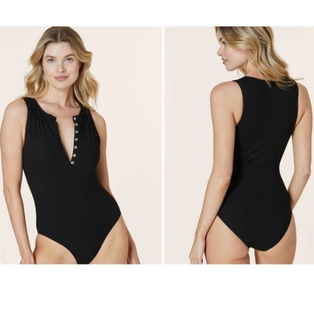 Andie Swim The Malibu One Piece Swimsuit Black size Medium